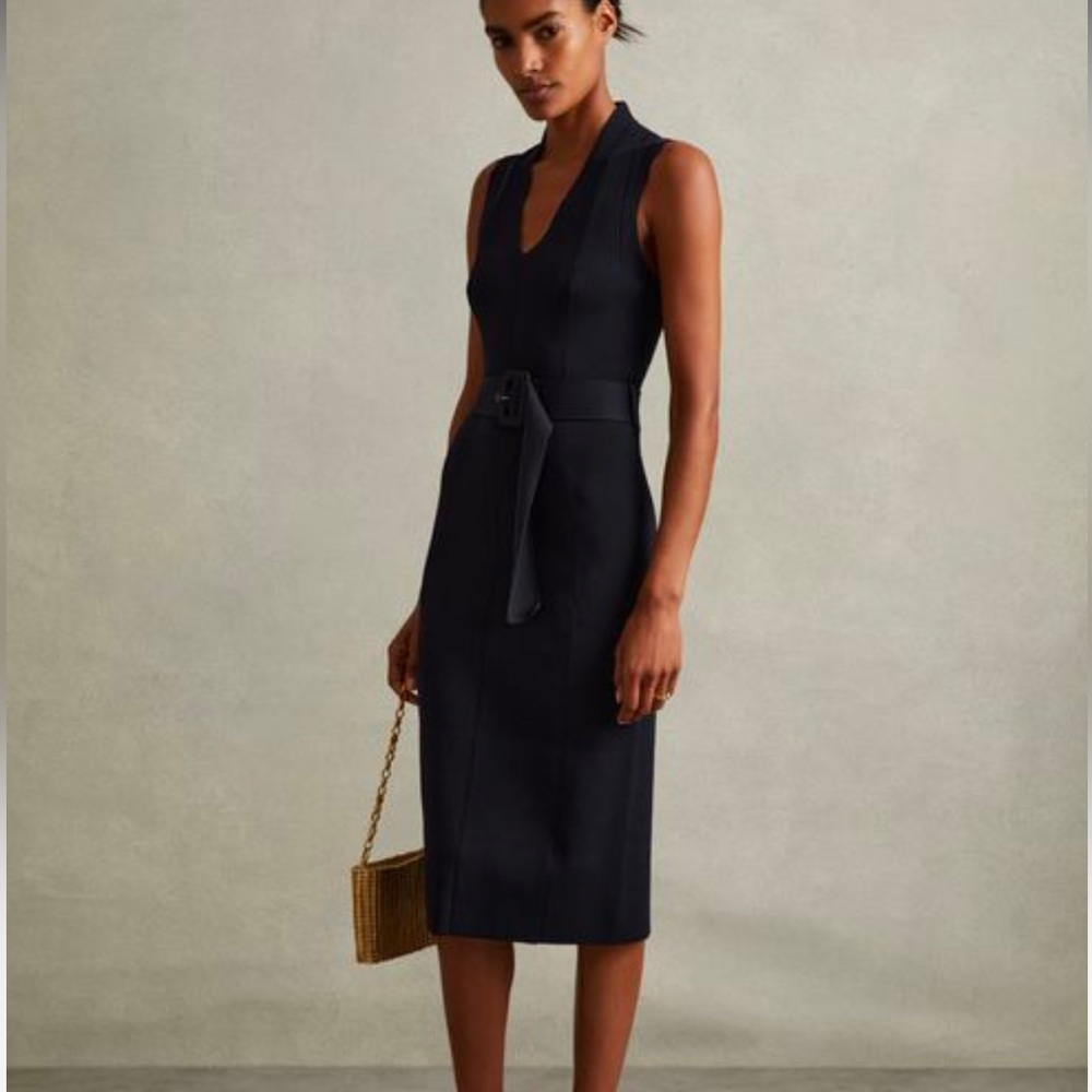 Reiss Ella Knitted Dress - size XS. Navy Worn once dry cleaned